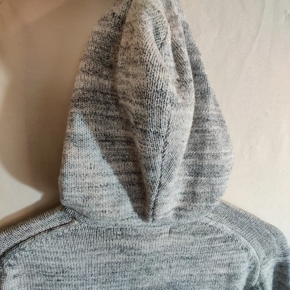 H&M L.O.G.G. Men's Gray Knit Henley Button Up Long Sleeve Hoodie Sweater Top M